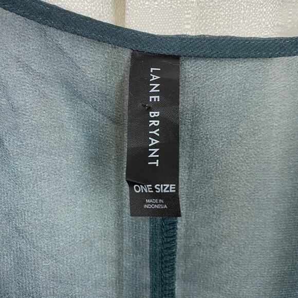 Lane Bryant Black&Purple Chiffon Floral Kimono Sz.OS - Picture 6 of 10